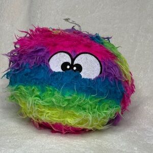 Go Dog Tough for Fun Colorful Furry Plush Dog Big Ball Toy Silent Squeakers